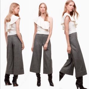 Aritzia Wilfred Sarthe Wide Leg Cropped Wool Pants